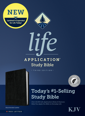 KJV Life Application Study Bible, Third Edition (Red Letter, Bonded Leather, Black, Indexed) - Tyndale