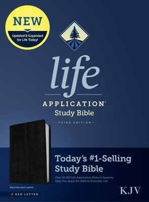 KJV Life Application Study Bible, Third Edition (Red Letter, Bonded Leather, Black) - Tyndale