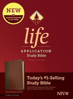 NIV Life Application Study Bible, Third Edition (Red Letter, Leatherlike, Brown/Mahogany) - Tyndale