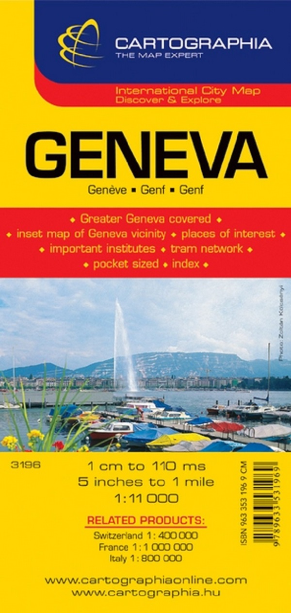 Geneva. Harta turistica si rutiera