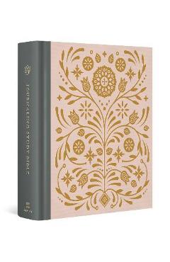 Coperta cărții 'ESV Journaling Study Bible (Cloth Over Board, Blush/Ochre, Floral Design) -'