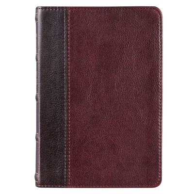 KJV Compact Bible Two-Tone Brown/Brandy Full Grain Leather - 