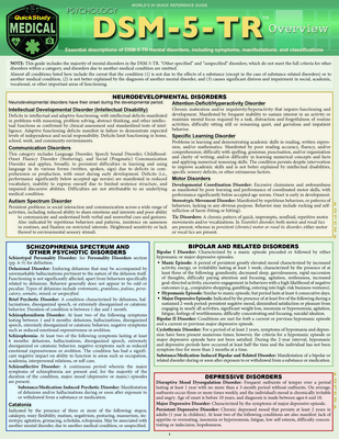 Dsm-5-Tr Overview: A Quickstudy Laminated Reference Guide - Rona Bernstein