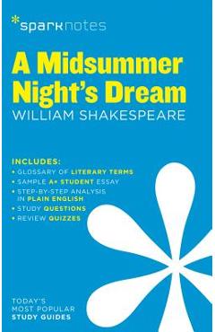 Coperta cărții 'A Midsummer Night's Dream Sparknotes Literature Guide: Volume 44 - Sparknotes'