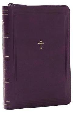 Coperta cărții 'NKJV Compact Paragraph-Style Bible W/ 43,000 Cross References, Purple Leathersoft with Zipper, Red Letter, Comfort'