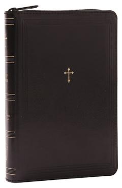 Coperta cărții 'NKJV Compact Paragraph-Style Bible W/ 43,000 Cross References, Black Leathersoft with Zipper, Red Letter, Comfort'