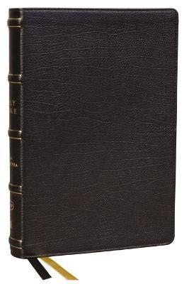 Kjv, Center-Column Reference Bible with Apocrypha Genuine Leather, Black, 73,000 Cross-References, Red Letter, Thumb Indexed, Comfort Print: King Jame - Thomas Nelson