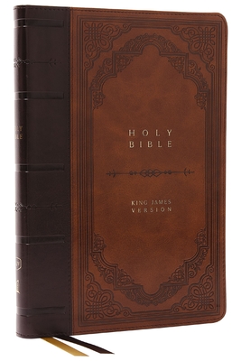KJV Bible, Giant Print Thinline Bible, Vintage Series, Leathersoft, Brown, Red Letter, Comfort Print: King James Version - Thomas Nelson