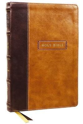 Kjv, Center-Column Reference Bible with Apocrypha, Leathersoft, Brown, 73,000 Cross-References, Red Letter, Thumb Indexed, Comfort Print: King James V - Thomas Nelson