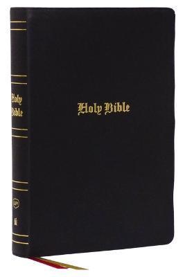 KJV Holy Bible, Super Giant Print Reference Bible, Black, Genuine Leather, 43,000 Cross References, Red Letter, Thumb Indexed, Comfort Print: King Jam - Thomas Nelson