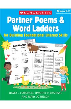 Coperta cărții 'Partner Poems & Word Ladders for Building Foundational Literacy Skills: Grades K-2 - David L. Harrison'