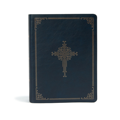 CSB Ancient Faith Study Bible, Navy Leathertouch, Indexed: Black Letter, Church Fathers, Study Notes and Commentary, Ribbon Marker, Sewn Binding, Easy - Csb Bibles By Holman