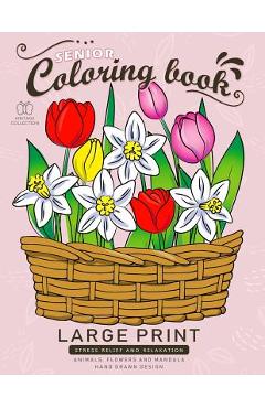 Coperta cărții 'Senior Coloring book: Large Print Adults Coloring Book Flowers and Mandala Stress Relieving Unique Design - Rocket'