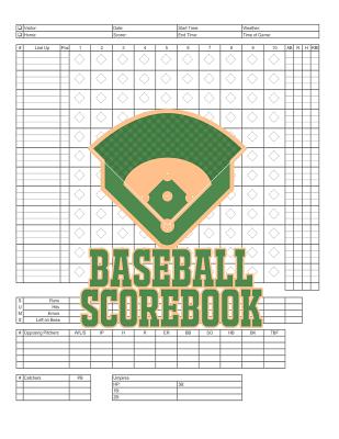 Coperta cărții 'Baseball Scorebook: 100 Scoring Sheets For Baseball and Softball Games, Glover's Scorebooks, Large (8.5X 11) - Na Sr'