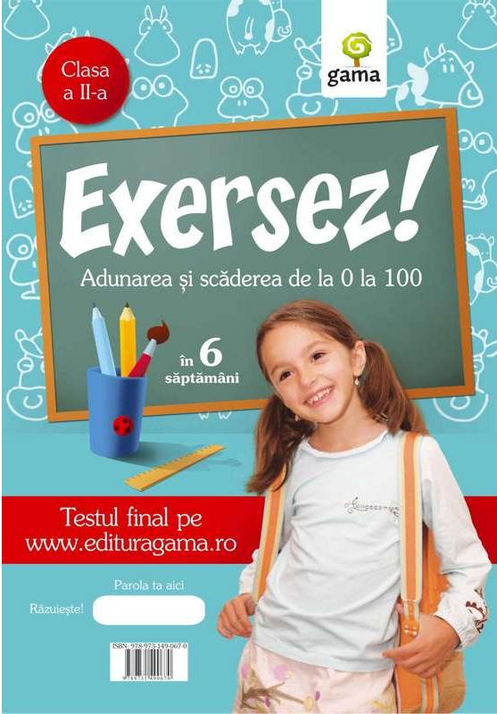 Coperta cărții 'Exersez! Adunarea si scaderea de la 0 la 100 cls 2'
