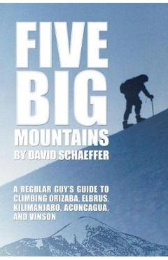 Coperta cărții 'Five Big Mountains: A Regular Guy's Guide to Climbing Orizaba, Elbrus, Kilimanjaro, Aconcagua, and Vinson - David'