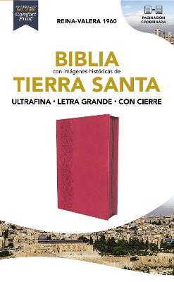 Biblia Reina-Valera 1960, Tierra Santa, Ultrafina, Letra Grande, Leathersoft, Fucsia, Con Cierre - Vida