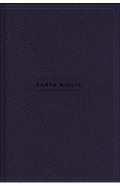 Coperta cărții 'Nvi, Santa Biblia, Texto Revisado 2022, Una Columna Con Referencias, Leathersoft, Navy, Palabras de Jesús En Rojo -'
