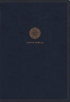 Rvr60 Santa Biblia Letra Supergigante, Leathersoft, Azul Con Índice Y Cierre - Rvr 1960- Reina Valera 1960