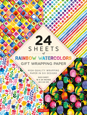 Rainbow Watercolors Gift Wrapping Paper - 24 Sheets: 18 X 24 (45 X 61 CM) Wrapping Paper - Tuttle Studio