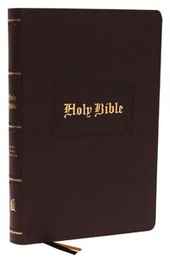 Poza produsului KJV Holy Bible Large Print Center-Column Reference Bible, Brown Leathersoft with Thumb Indexing, 53,000 Cross References, Red Letter, Comfort Print: K - Thomas Nelson