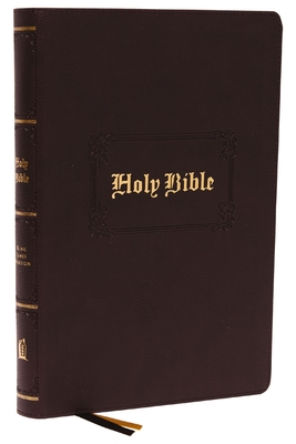 KJV Holy Bible Large Print Center-Column Reference Bible, Brown Leathersoft with Thumb Indexing, 53,000 Cross References, Red Letter, Comfort Print: K - Thomas Nelson