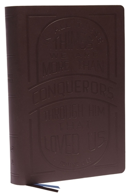 KJV Large Print Bible W/ 53,000 Cross References, Brown Genuine Cowhide Leather with Thumb Index Red Letter, Comfort Print: Holy Bible, King James Ver - Thomas Nelson