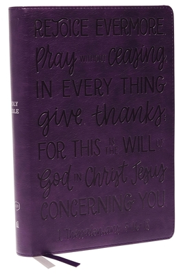 KJV Large Print Bible W/ 53,000 Cross References, Purple Leathersoft, Red Letter, Comfort Print: Holy Bible, King James Version (Verse Art Cover Colle - Thomas Nelson