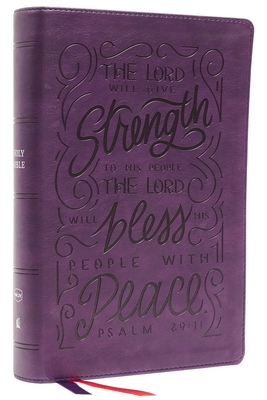 Nkjv, Giant Print Center-Column Reference Bible, Verse Art Cover Collection, Leathersoft, Purple, Thumb Indexed, Red Letter, Comfort Print: Holy Bible - Thomas Nelson