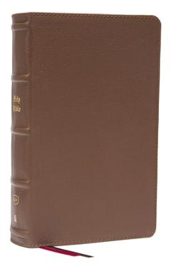 Poza produsului Kjv, Personal Size Large Print Single-Column Reference Bible, Genuine Leather, Brown, Red Letter, Comfort Print: Holy Bible, King James Version - Thomas Nelson