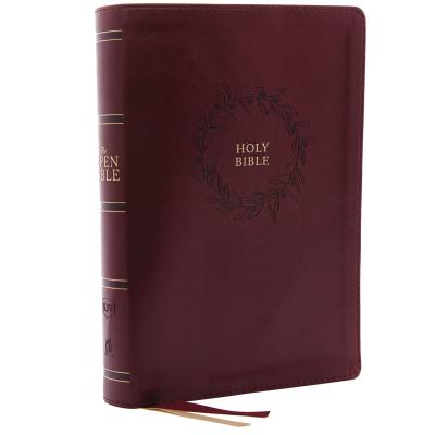 The Kjv, Open Bible, Leathersoft, Burgundy, Indexed, Red Letter Edition, Comfort Print: Complete Reference System - Thomas Nelson