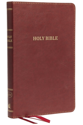 KJV, Thinline Bible, Standard Print, Imitation Leather, Burgundy, Indexed, Red Letter Edition - Thomas Nelson