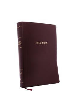 KJV, Reference Bible, Super Giant Print, Leather-Look, Burgundy, Indexed, Red Letter Edition - Thomas Nelson