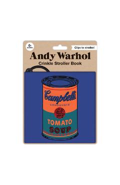 Coperta cărții 'Andy Warhol Crinkle Fabric Stroller Book - Mudpuppy'