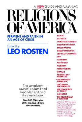 Coperta cărții 'Religions of America: Ferment and Faith in an Age of Crisis: A New Guide and Almanac - Leo Rosten'