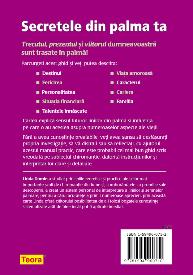 Coperta cărții 'Secretele din palma ta - Linda Domin'