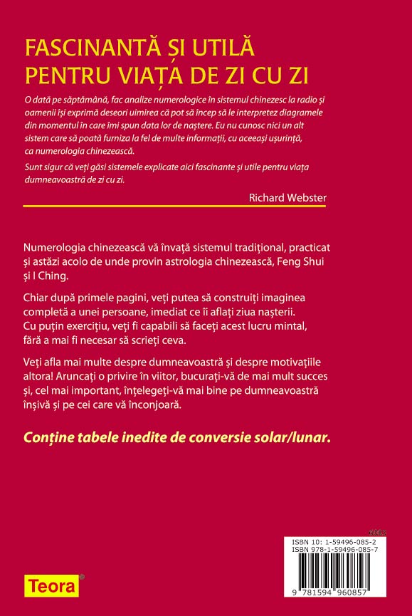 Coperta cărții 'Numerologie chinezeasca - Richard Webster'