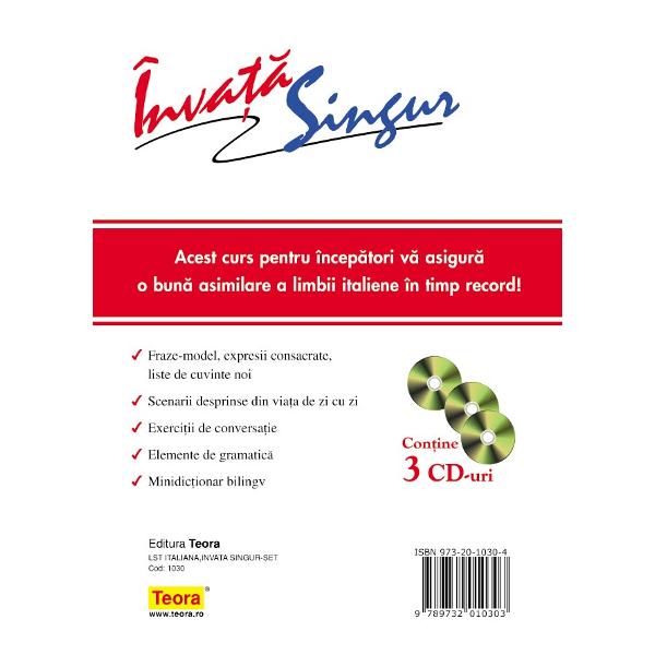 Invata singur limba italiana - Milena Reynolds - Contine 3 CD-Uri
