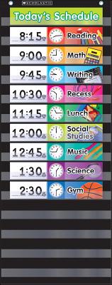 Daily Schedule (Black) Pocket Chart - Scholastic
