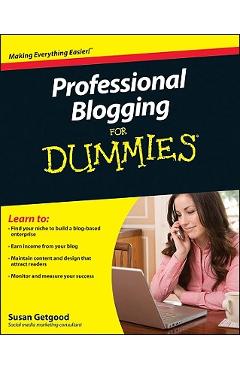 Coperta cărții 'Professional Blogging for Dummies - Susan J. Getgood'