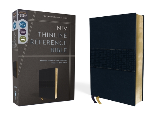Niv, Thinline Reference Bible, Leathersoft, Navy, Red Letter, Comfort Print - Zondervan