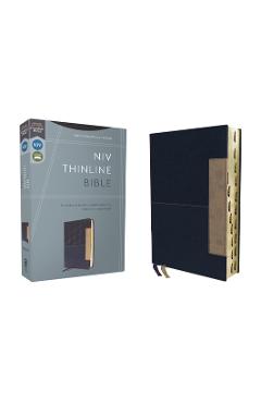 Coperta cărții 'Niv, Thinline Bible, Leathersoft, Blue, Red Letter, Thumb Indexed, Comfort Print - Zondervan'