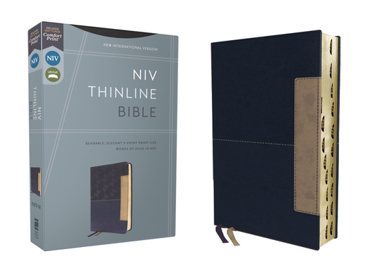 Niv, Thinline Bible, Leathersoft, Blue, Red Letter, Thumb Indexed, Comfort Print - Zondervan