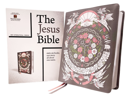 The Jesus Bible Artist Edition, Niv, Leathersoft, Gray Floral, Comfort Print - Passion Publishing