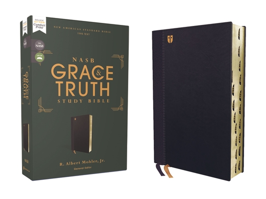 Nasb, the Grace and Truth Study Bible, Leathersoft, Navy, Red Letter, 1995 Text, Thumb Indexed, Comfort Print - R. Albert Mohler Jr