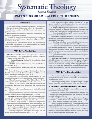 Systematic Theology Laminated Sheet - Wayne A. Grudem