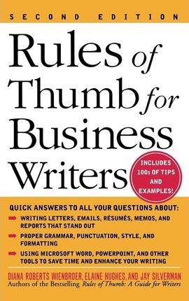 Coperta cărții 'Rules of Thumb for Business Writers - Wienbroer'