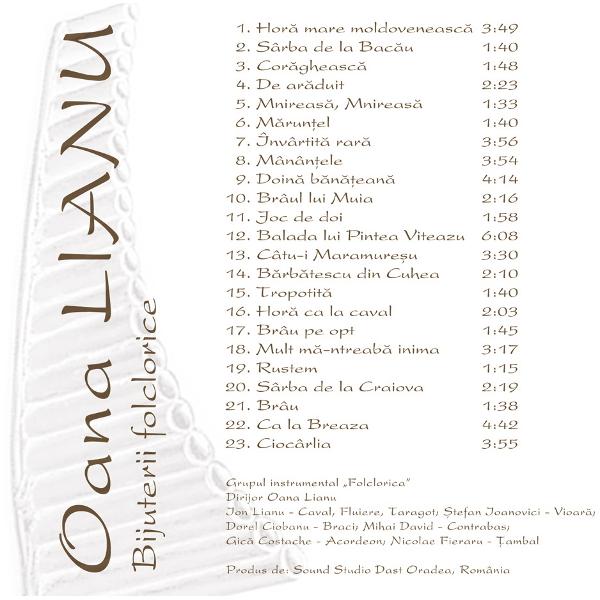 CD Oana Lianu - Printesa naiului - Bijuterii folclorice