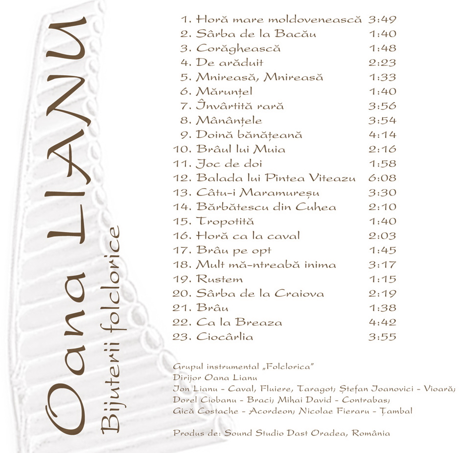 CD Oana Lianu - Printesa naiului - Bijuterii folclorice