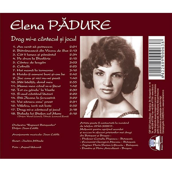 CD Elena Padure - Drag mi-e cantecul si jocul